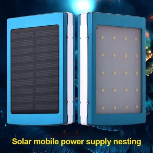 New Dual USB Solar Mobile Power Bank Nesting Portable Battery Charger Box Camping Light DOM668