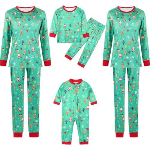 New Xmas Nightwear Men Women Clothes Printed Family Matching Christmas Pajamas Set New Year&/39;s Outfit Mother Father Sleepwear