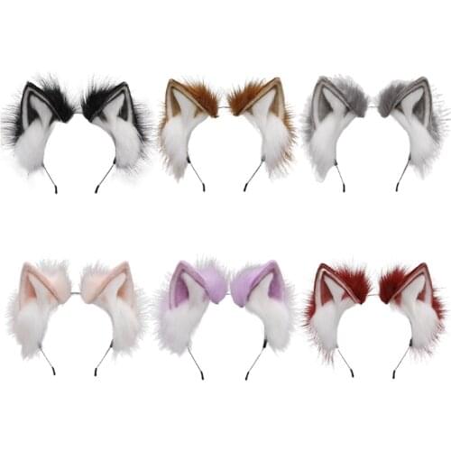 Cosplay Hair Hoop Furry Animal Cat Ear Lolita hair band fluffy Fur headband Halloween Party Headwear