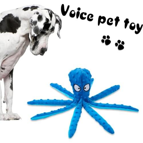 Cartoon Octopus Squeaking Pet Toy for Educational Dog Puppy Cute Stuffed Plush Squeaky Toys Sound Training Supplies