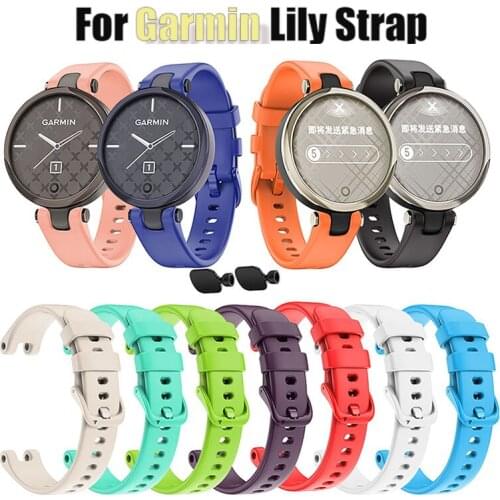 14mm Silicone Watch Band Wristwatch Strap Bracelet Belt With Installation Tool For -Garmin Lily Smart Watch Accessories