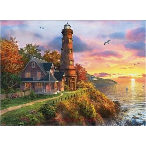 Needlework for embroidery DIY French DMC High Quality - Counted Cross Stitch Kits 14 ct Oil painting - The Old Lighthouse