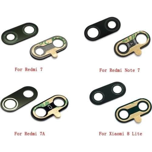 10pcs Rear Back Camera Glass Lens For Xiaomi Redmi Note 7 / Mi 8 Lite 7A A1 A2 6A redmi 6 pro S2 SE mix 2 with Ahesive Sticker