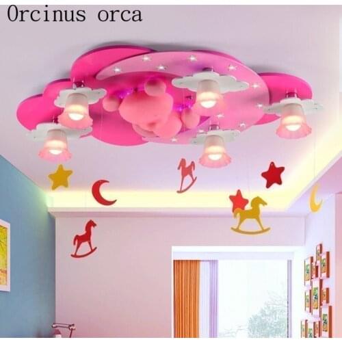 Lovely bear led ceiling lamp childrens room Princess Room girls bedroom creative cartoon ceiling lamp free shipping