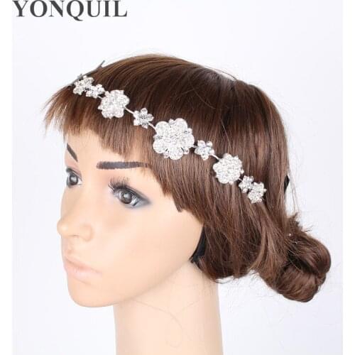 New Arrival Fashion Tiaras Crystal Flower Tiara Bridal Hair Accessories Bride Headband Wedding Decora 2 Color Select SYBC24