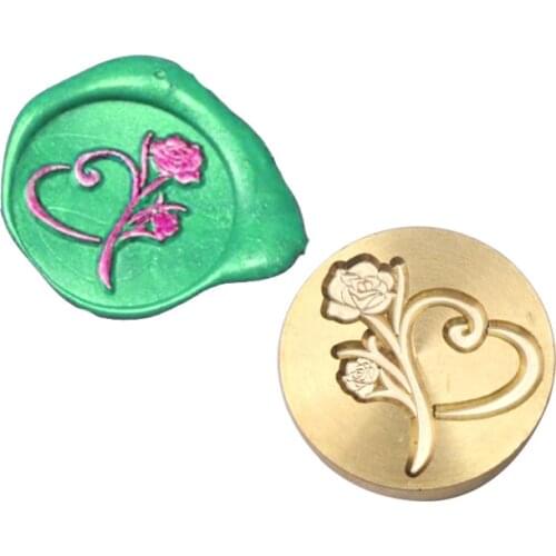 WYSE Leaf Sealling Wax Sellos Rose Flower Wax Seal Stamp Wedding Wax Stamp Wood Handle for DIY Decoration Invitation Card Tools