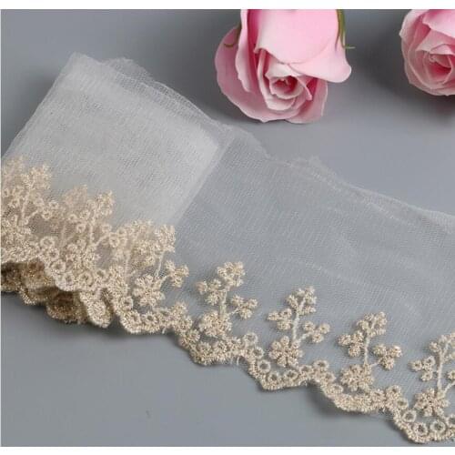 20 Yards Gold Lace Fabric Beautiful Flower Venise Lace Trim Sewing Craft Embroidered Lace For Sewing Decoration Wholesale