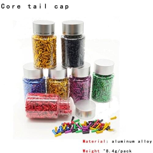 100pcs/bottle MTB Mountain Bicycle Line Tube Tail Tail-hat Gearbox Brake Shift Wire Cap Aluminum Alloy Colorful Cables Cover