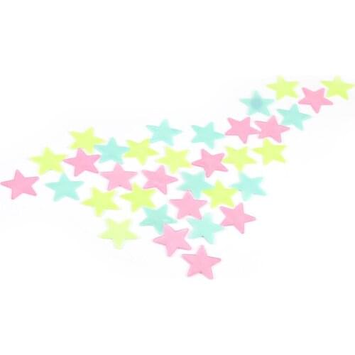 100pcs/ Bag Wall Stickers Bedroom Home Decor Star Sticker 3cm Decal Luminous wall stick Colored Stickers Home Decoration