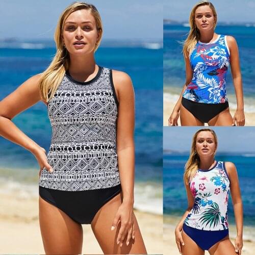 2020 Swimsuit Womens Summer Beach Bikini Tankini Set Swimsuit Women Swimwear Two Piece Suits Print Bathing Suit Beach Wear Swim