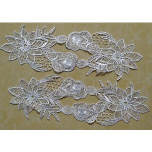 32*12cm water soluble embroidery mirrored appliques,wedding dress applique accessories,XERY14301B