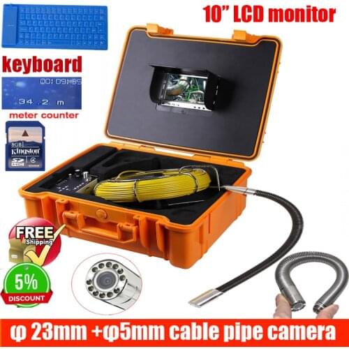 50m meter counter DVR Pipe Wall Sewer Inspection Camera System Tube wall detection system Endoscope Camera with 10 inch monitor