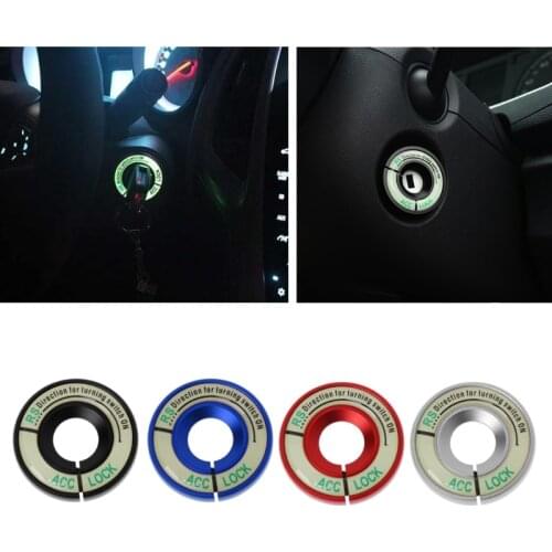 Aluminium Alloy Luminous Ignition Decoration Ring Key Switch Cover Car Accessories for car accessories