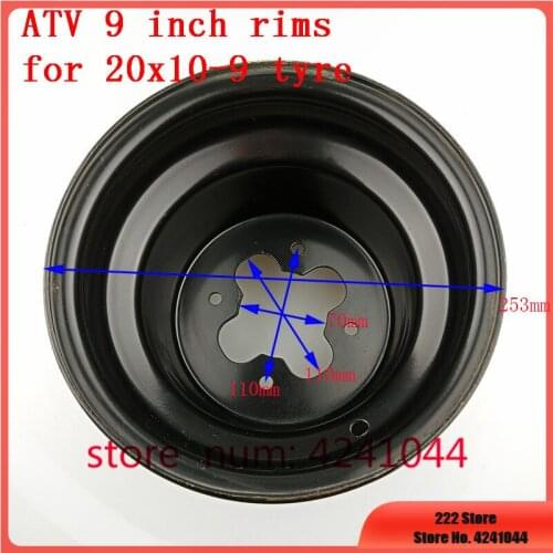 ATV accessories 9 inch Vacuum wheel hub 20X10-9 inch iron wheel rim for 4wheel cross country motorcycle Go-kart ATV