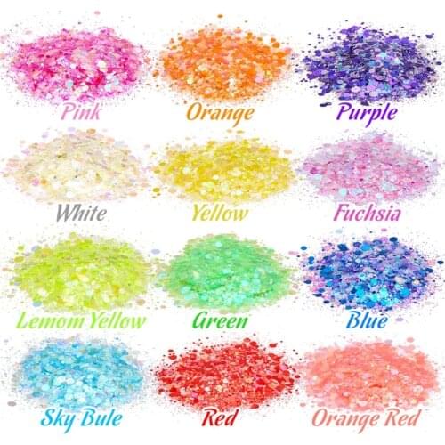 12/18/24 Color Shining Glitter Powder Sequins Epoxy Resin Crafts Filler Nail Art Decorations DIY Jewelry Making Pigments