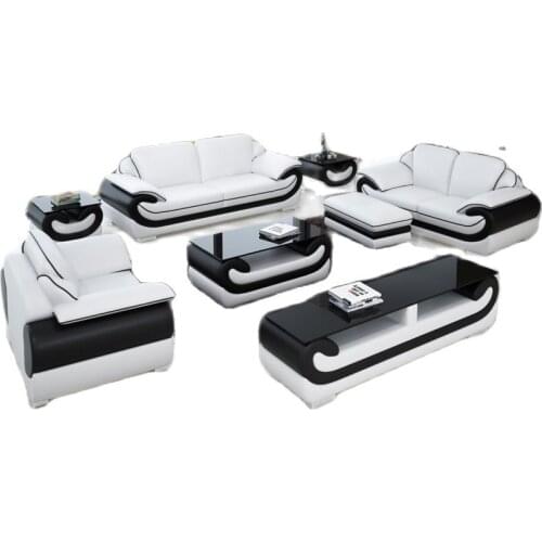 Big living room Sofa top grade cow genuine leather couch Nordic corne muebles de sala 1+2+3 seat modern uebles de sala cama puff