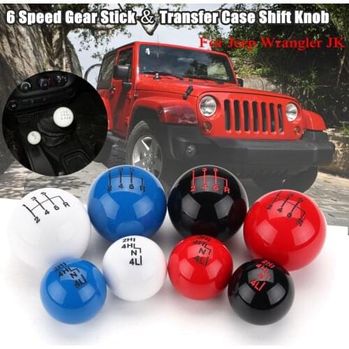 Car Ball Style 6 Speed Transfer Case Gear Shift Knob Head for Jeep/Wrangler 'YJs "TJs"&"JKs"