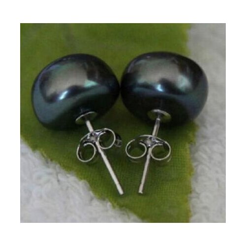 Details about 11-12MM AAA GENUINE PINK PEARL FLAT ROUND 925 STERLING STUD EARRINGS