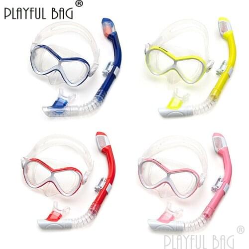 Playful bag Childrens snorkeling full dry waterproof mask Breathing tube Swimming training equipment set E109