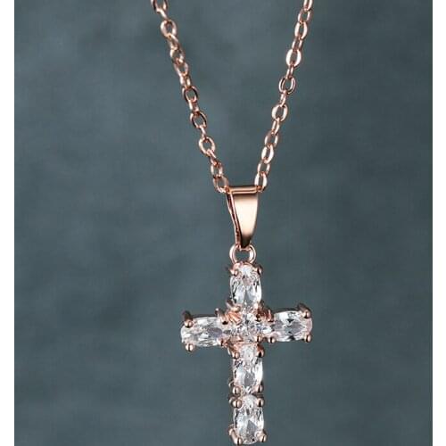 Karopel Fashion White Inlaid Zircon Pendant Necklace for Women Gold AAA Cubic Zirconia Necklace Pendant Wedding Jewelry