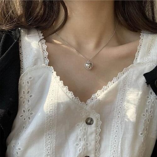 Lace Heart Pendant Necklace, Fashionable Ladies, Girls, Elegant Gifts, 2021 Banquet Jewelry