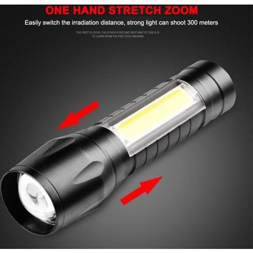 Mini Rechargeable LED Flashlight Waterproof Telescopic Zoom Night Riding Running Lighting for Adventure Camping Hunting