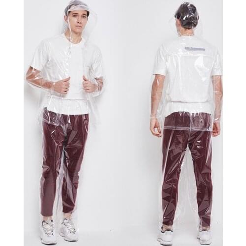 Fashion Japanese transparent raincoat rain pants suit men and women split waterproof rain gear outdoor hiking electric bike ridi