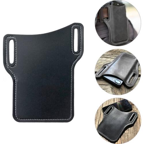 Mens mobile phone loop leather case belt waist bag PU wallet mobile phone wallet outdoor mountaineering sports waist bag