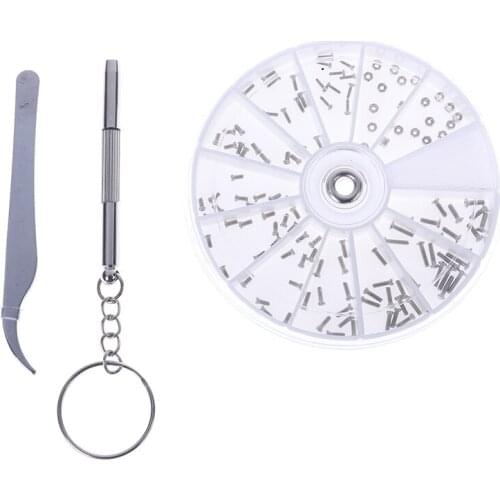 1box Assortment Screws Nuts Pads Set For Glasses Sunglass Watch Clock Parts Repair Kit Tools Glasses Leg Screw Kit Box Set