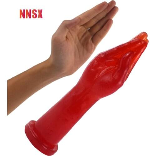 NNSX Fist Dildo 1: 1 Simulation Hand Wine Red Transparent Butt Plug Suction Cup Large Hand Sex Toys For Women MenVaginaMastubate