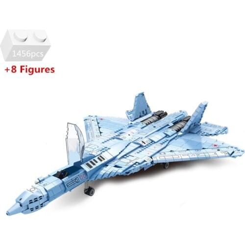NEW Military Series Fifth Generation Stealth Heavy Fighter SU-57 Building Blocks Sets Bricks Aviation Plane Model Kids Toys Gift