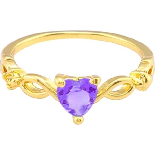 New Fashion Crystal Twist Classical Heart Wedding Rings For Women Gold Color Elegant Engagement Rings Tiny Zircon Gift Jewelry