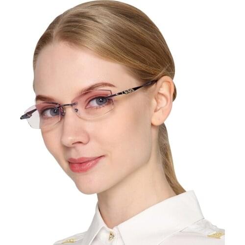 Women high quality diamond cut trimming reading glasses men rimless eyeglasses Presbyopia hyperopia glasses Anti-fatigue NX