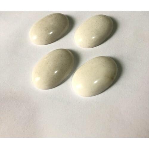 Wholesale 1pcs Natural White Jades Stone Bead Cabochon Jewelry Ring Face 20x30mm Oval Gem stone Beads Cabochon