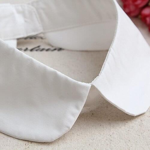 40GC Elegant False Collar Lapel Choker One Button Detachable White Dickey Necklace