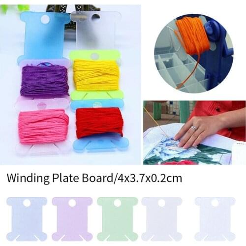 20 Pieces Plastic Floss Bobbins With Floss Winder For Embroidery Floss Organizer Cross-Stitch Thread Holder Sewing Accessories
