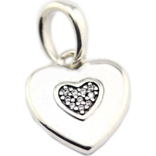 925 Sterling Silver Signature Heart Pendant Charm Fits Pandora Bracelet Beads for Jewelry Making Women Gift kralen berloques