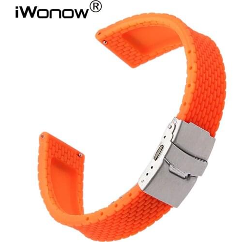 Quick Release Silicone Rubber Watchband 18mm for Huawei Watch /Fit Honor S1 Asus ZenWatch 2 Women WI502Q Wrist Band Strap Orange