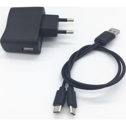 US/AU/EU/UK PLUG Wall+ 1FT 20cm USB Male To Dual 2X Micro Male Plug Data Charger Sync Power Y Cable Black