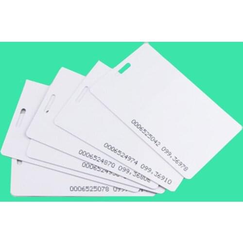 Proximity Smart RFID Card 125KHZ TK4100 EM4100 TK4100 PVC White Card ISO Standard for Access Control System