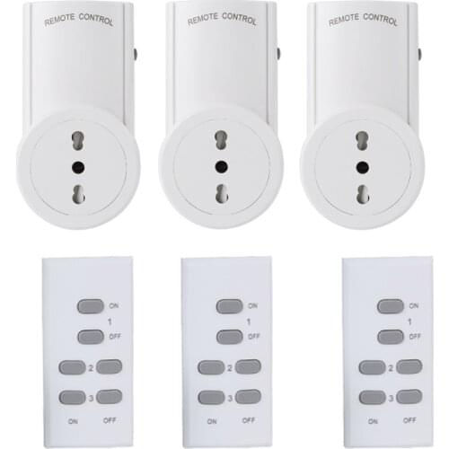 ESPLENTY Smart Socket 433Mhz Remote Control Wireless Outlet Italy Plug (3 Socket+3 Remote)