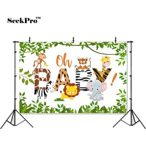 Thin vinyl birthday oh baby lion zebra kids children photo Backgrounds Printed Professional indoor Photographic studio Backdrops