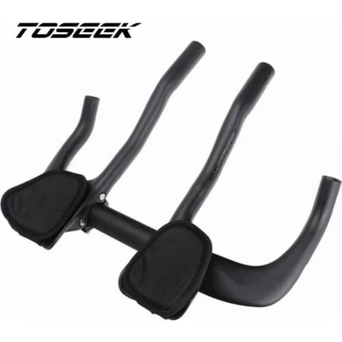 TOSEEK Matte Black Full Carbon Triathlon Time Trial Handlebar Rest Bar SET For Road Bike