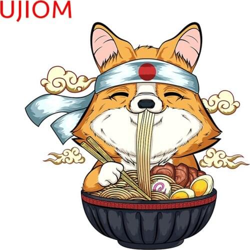 UJIOM Kawaii Corgi Dog Childrens Bedroom Decor Door Decals Home Decoration Living Room Decor Wall Stickers Mural Art Poster