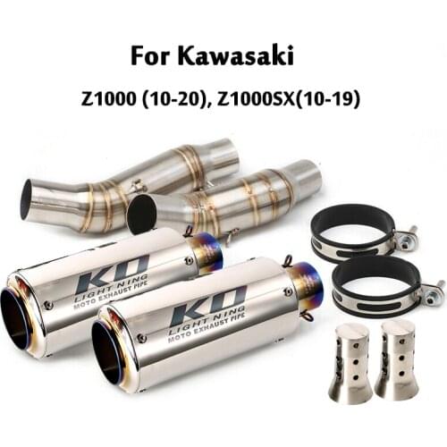 For Kawasaki Z1000 2010-2020 / Z1000SX 2010-2019 Exhaust System Mid Link Pipe Connecting Tube Slip On Baffles Muffler DB Killer