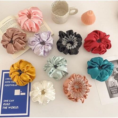 New Women Elegant Satin Large Intestine Birds Nest Hair Claws Ponytail Artifact Fixed Hairpin Headband Fashion Hair Accessories