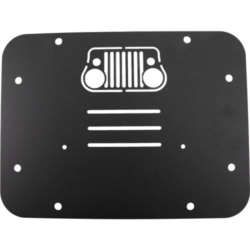 Spare Tire Carrier Delete Filler Plate Tramp Stamp Tailgate Vent-Plate Cover for 2007-2017 Jeep JK Wrangler & Unlimited