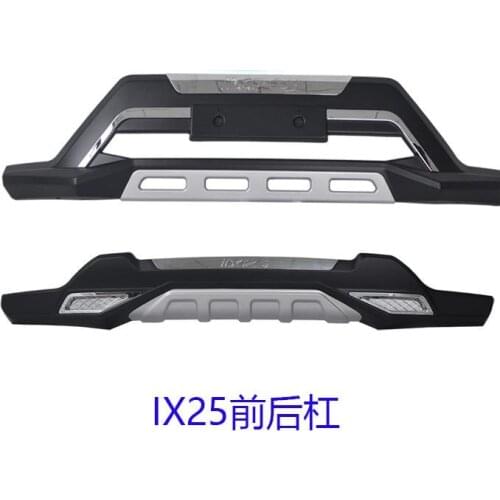 High quality plastic ABS chrome front and rear bumper protective sleeve lining 2 pieces car styling For 2015 Hyundai IX25