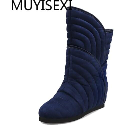 Height increase Round Toe Snow Boots Keep Warm Decoration Cold Protection Sweety Girl Shoes Women Winter HL173 MUYISEXI