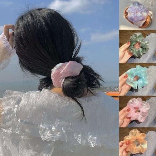 Women Ponytail Hairbands Mermaid Scrunchies Laser Hair Ties Hair Accessories Hair Ring Reflective Color Gifts